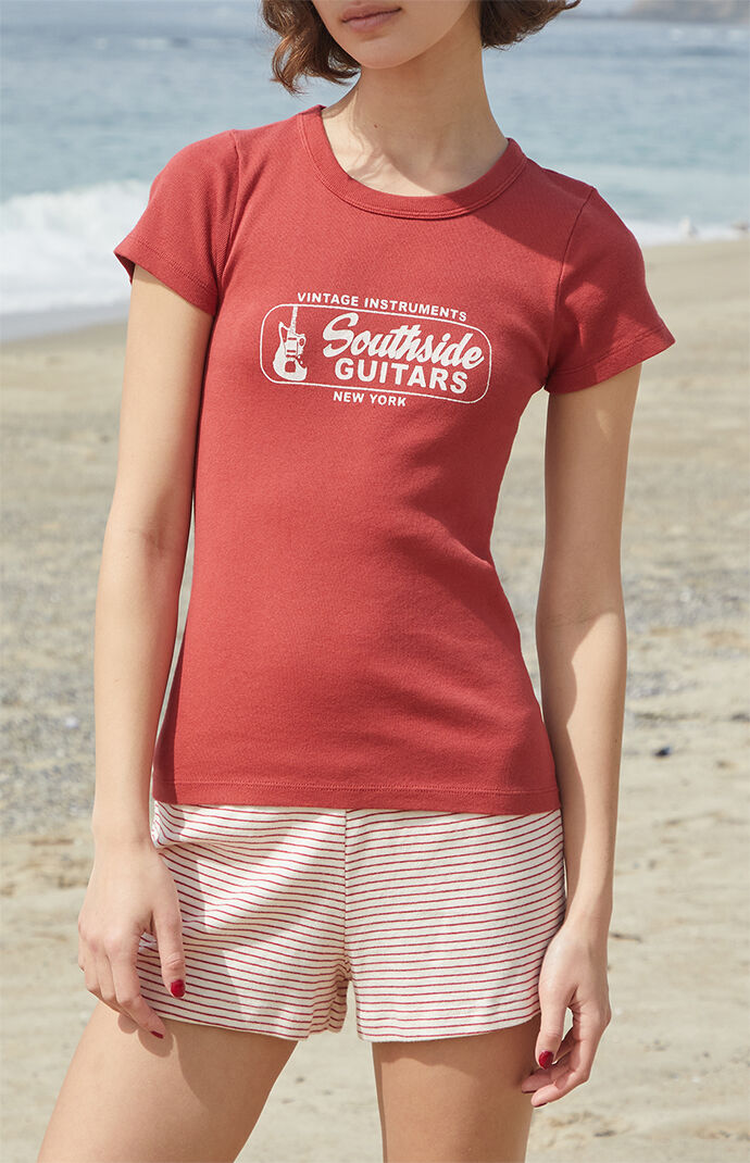 John Galt Red Southside Guitars T-Shirt | PacSun