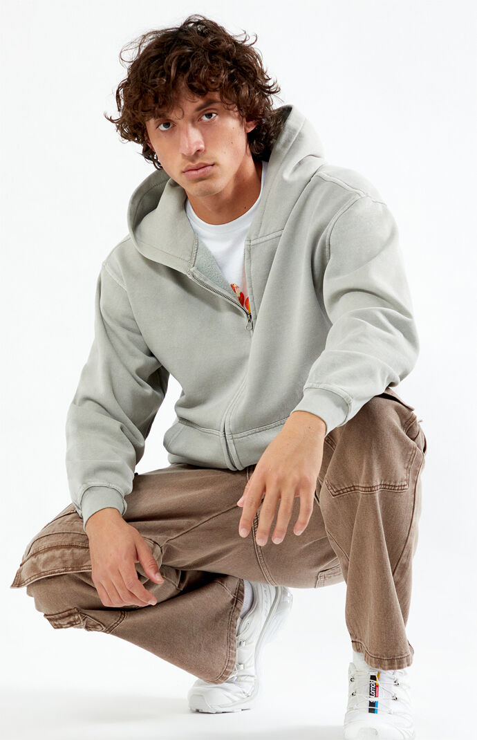 パーカー・フーディ TRILLION Vintage Washing Canvas Work Hood Zip Up 5JH481 TRILLION Vintage Washing Canvas Work Hood Zip Up 5JH481