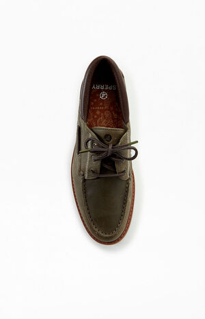 Olive 3-Eye Classic Handsewn Lug Boat Shoes image number 5