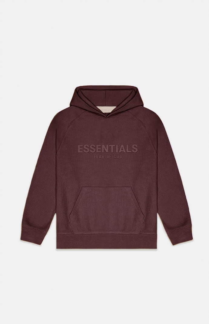 피오갓 에센셜 Fear Of God Kids Plum Waffle Knit Hoodie