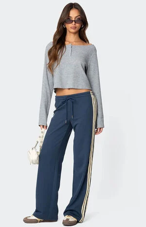 Averie Contrast Striped Sweatpants image number 1