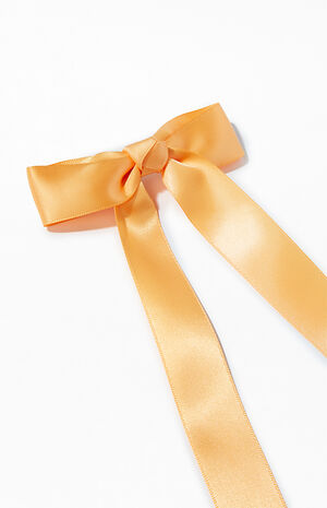 Orange Satin Bow Barrette image number 2
