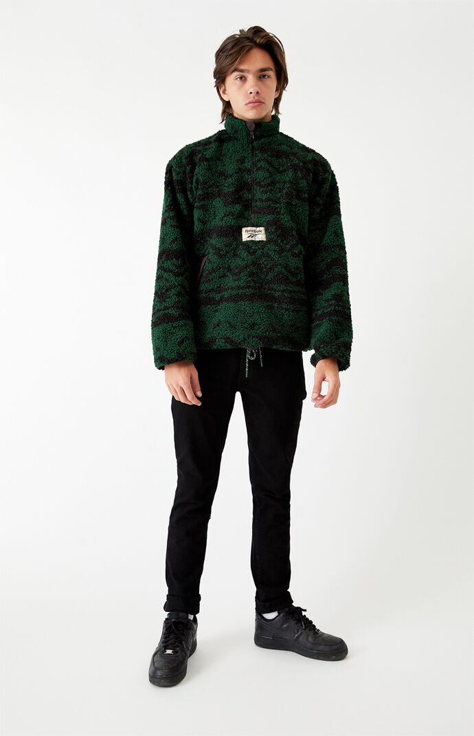 Classics Green Printed Sherpa Pullover