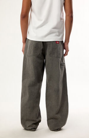 Gray Double Knee Loose Straight Jeans image number 3