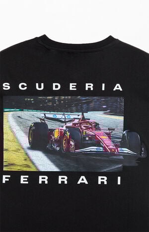 Black Ferrari Vintage Theme T-Shirt image number 4