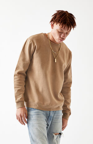 PacSun Brown Vintage Wash Crew Neck Sweatshirt