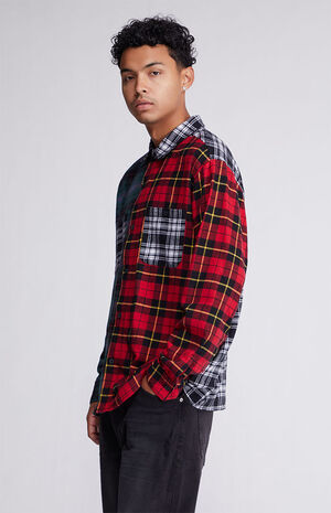 Grunge Blocked Plaid Shirt Grunge Blocked Plaid Shirt image number 3