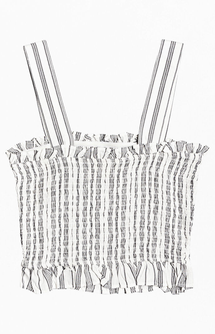 Volcanic Smocked Cropped Tank Top