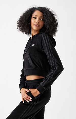 Black Velour Hoodie |