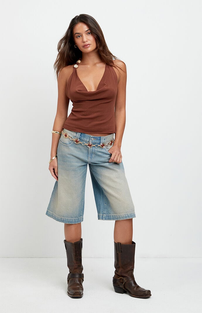 Pacsun Peyton Extreme Jorts Light Blue Tint