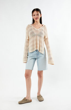 After Beach Break Hooded Poncho Sweater image number 4