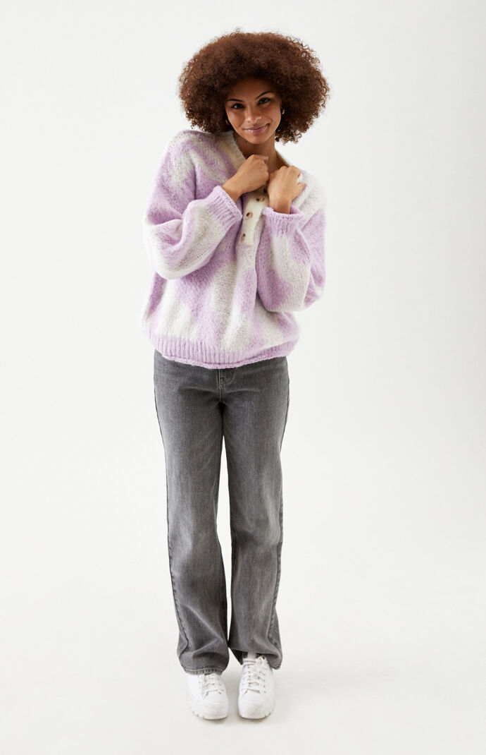 Button Down Pattern Sweater