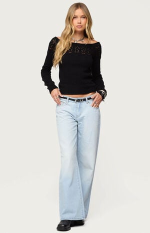 Magda Low Rise Acid Wash Jeans image number 4