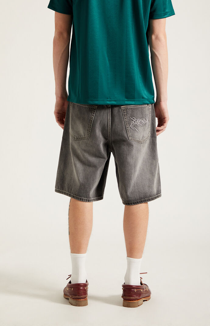 Pacsun Parker Baggy Denim Shorts Black Wash
