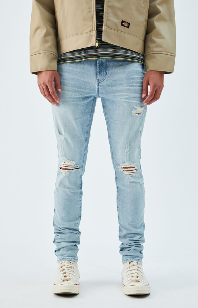 Light Ripped Stacked Skinny Jeans