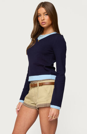Marthie Layered Knit V Neck Top image number 2