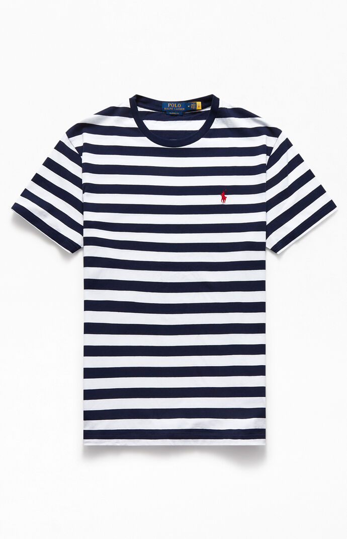 Navy & White Animated Striped T-Shirt