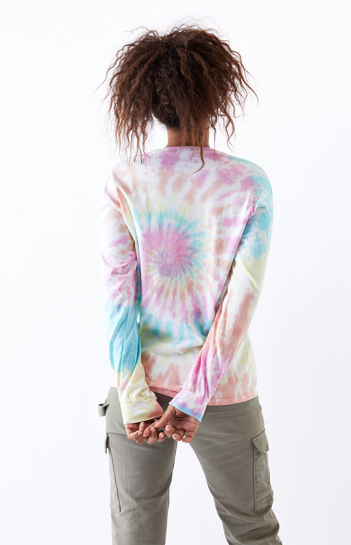 Tie-Dyed Virtual Happy Long Sleeve T-Shirt