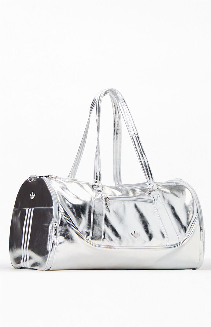 adidas Silver Faux Leather Airliner Duffel Bag
