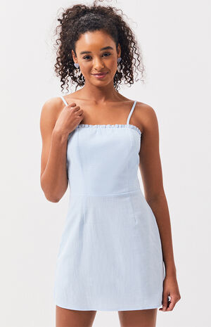 linen shift dress with obi Spring Linen Mid-length Long-sleeved Shirt Dress — Obiono main image 1