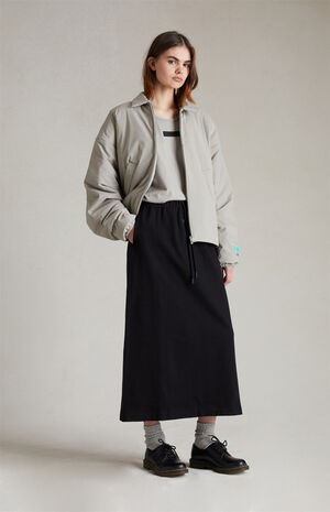 Women's Jet Black Heavy Long Skirt image number 2