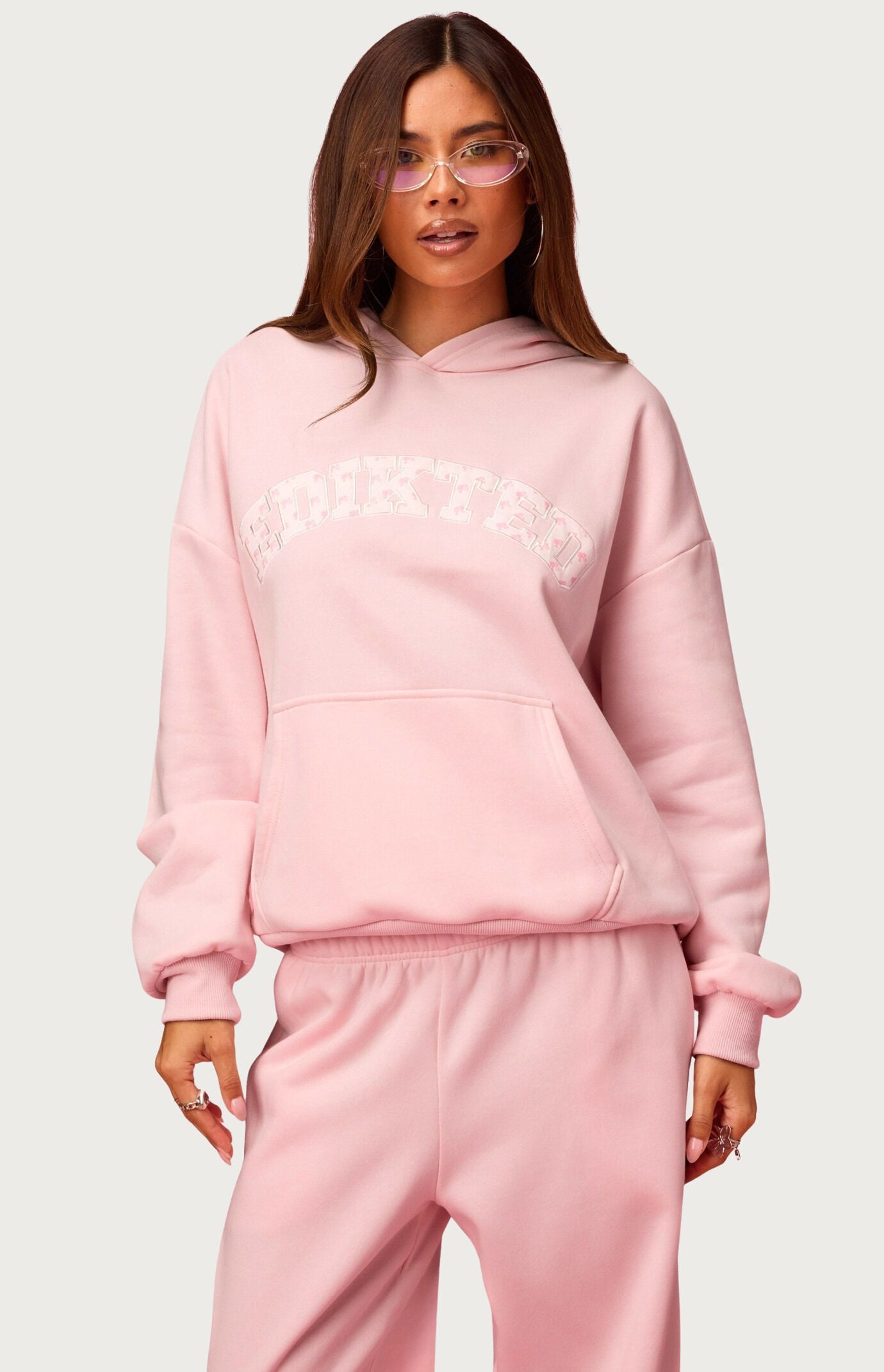 Edikted Hearts Barbie Oversized Hoodie