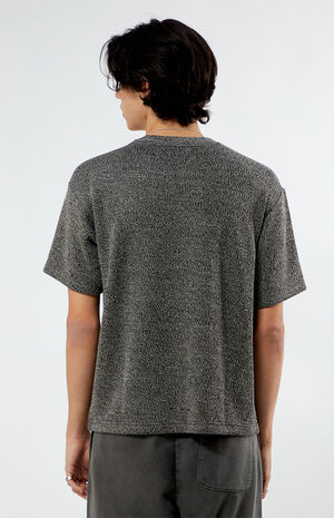 Brown Grain Knit Oversized T-Shirt image number 4