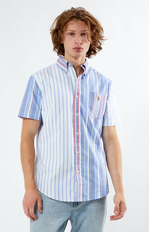 Classic Fit Striped Oxford Camp Shirt image number 1