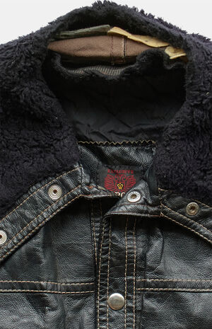 Black 2000s Leather Jacket image number 3