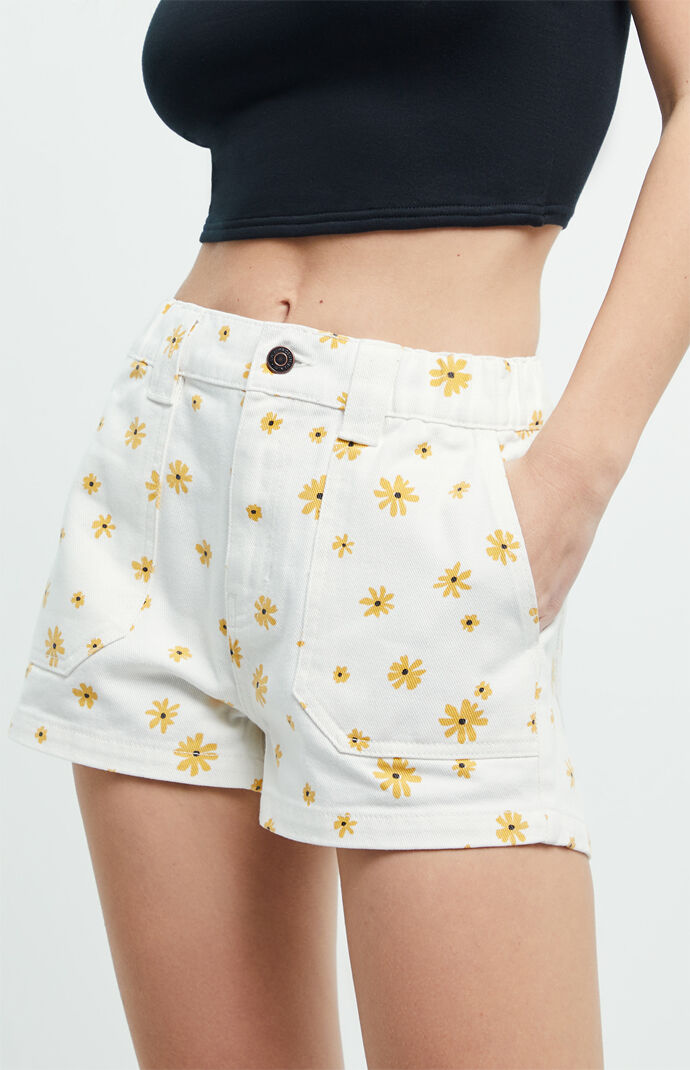 pacsun flower jean shorts