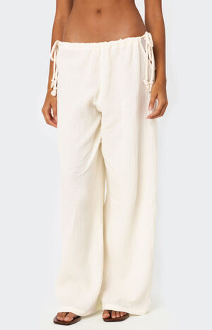 Leoni Side Tie Cotton Gauze Pants image number 2