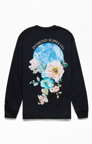 Diamond & Flowers Long Sleeve T-Shirt image number 1