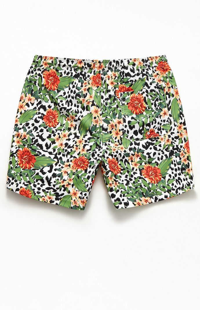 Eco Cheetah Floral 17" Swim Trunks