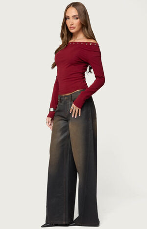 Rebekka Grommet Off Shoulder Top image number 4