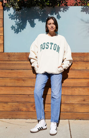 Cream Boston Crew Neck Sweatshirt image number 4