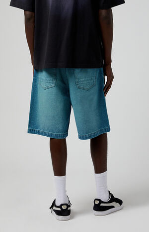 Blue Tinted Extreme Baggy Denim Shorts image number 5