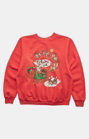 80s Christmas Sleigh Crew Neck Sweatshirt image number 1