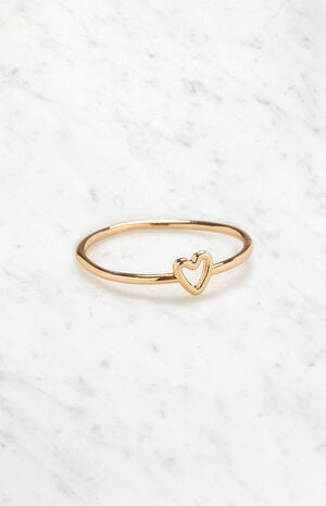 John Galt Gold Mini Heart Ring | PacSun