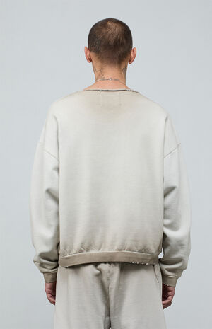 Khaki Vintage Wash Heavyweight Fleece Cutoff Sweatshirt image number 6