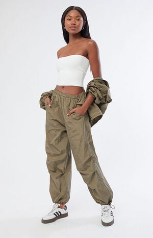 Ruched Shine Baggy Pants