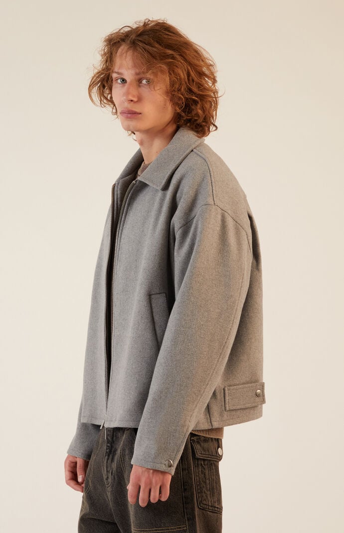 PELLICULE ribbon gather lib blouson グレー PELLICULE ribbon gather lib blouson グレー レディース