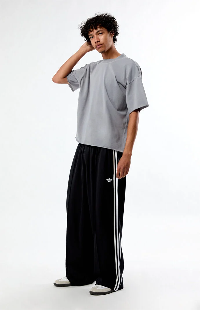 adidas BlackÂ BaggyÂ Track Pants