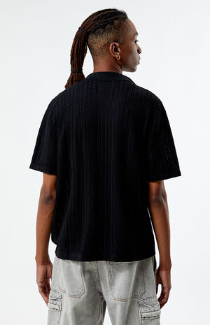 Black Cropped Knit Shirt image number 3