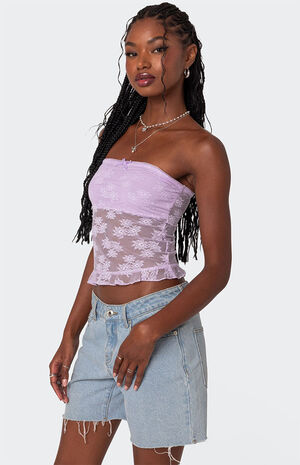 Ballet Sheer Lace Tube Top image number 3