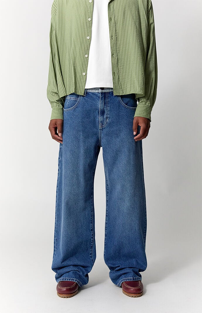 Pacsun Blake Extreme Baggy Jeans Two Tone Medium Blue
