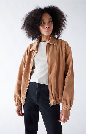 Cinnamon Corduroy Zip Dad Jacket Cinnamon Corduroy Zip Dad Jacket image number null