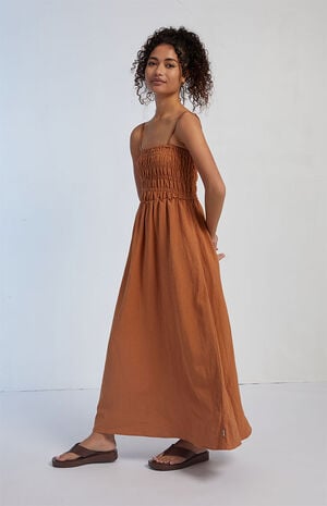 Classic Shirred Midi Dress
