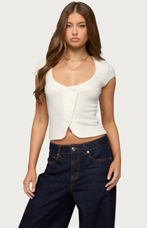 Blaunca Asymmetric Knit Top image number 1