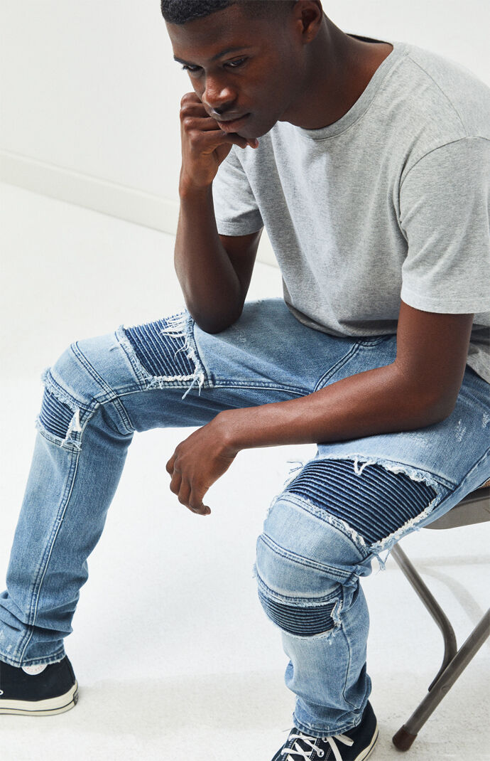 pacsun stacked skinny moto medium jeans