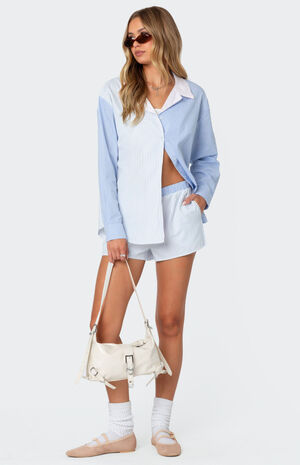 Oaklie Mix Striped Button Up Shirt image number 2